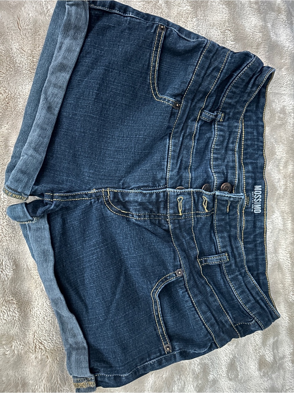 Mossimo Supply Co. mid blue denim shorts button fly